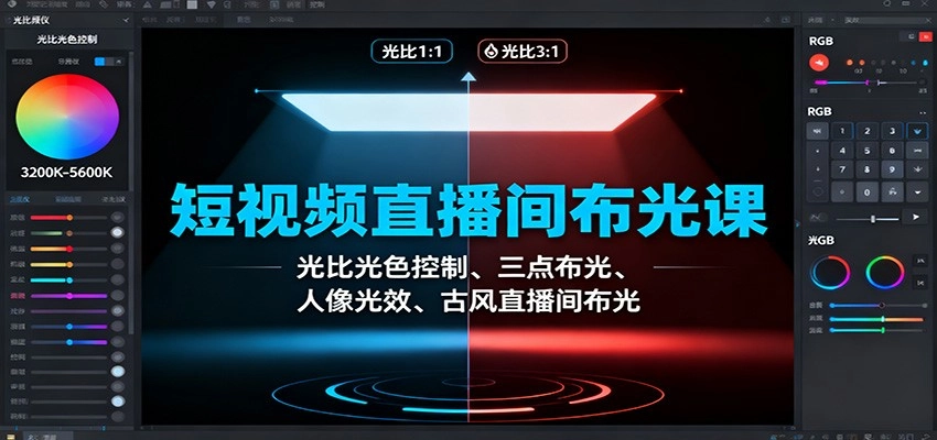 图片[1]客创社区-专注互联网轻资产资源整合与分享短视频直播间布光课：光比光色控制、三点布光、人像光效、古风直播间布光客创社区-专注互联网轻资产资源整合与分享客创社区-专注互联网轻资产资源整合与分享