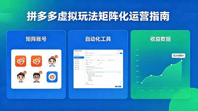 (18361期)闭眼可复制的拼多多虚拟玩法,矩阵化运营,长期稳定日入 1000+ (18361期)闭眼可复制的拼多多虚拟玩法,矩阵化运营,长期稳定日入 1000+
