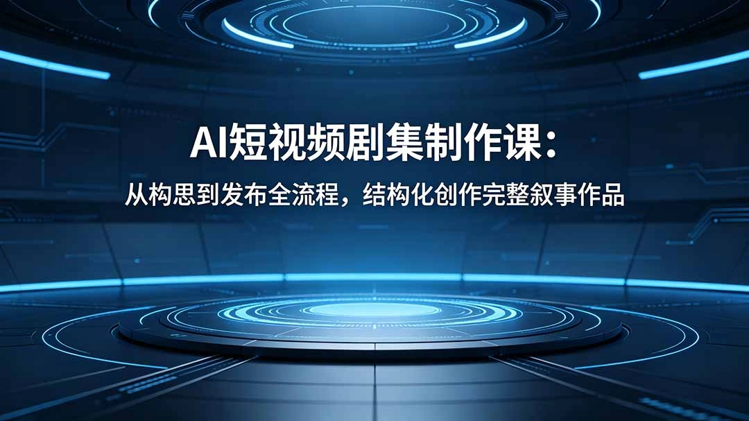 AI短视频剧集制作课:从构思到发布全流程,结构化创作完整叙事作品 AI短视频剧集制作课:从构思到发布全流程,结构化创作完整叙事作品