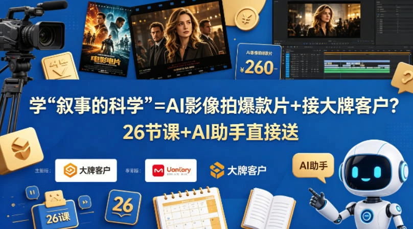 学《叙事的科学》=AI影像拍爆款片+接大牌客户？26节课+AI助手直接送【原创双语字幕】