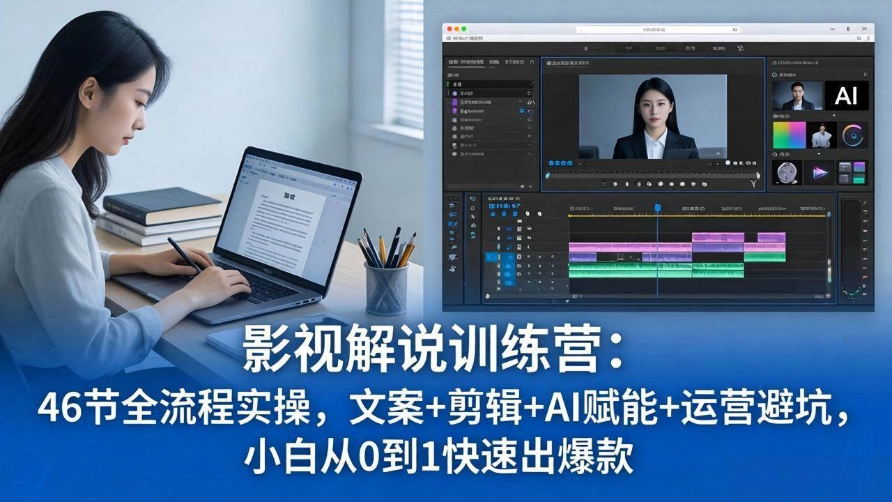 (18053期)影视解说特训营:46节全流程实操,文案+剪辑+AI赋能+运营避坑,小白从0到1快速出爆款 (18053期)影视解说特训营:46节全流程实操,文案+剪辑+AI赋能+运营避坑,小白从0到1快速出爆款