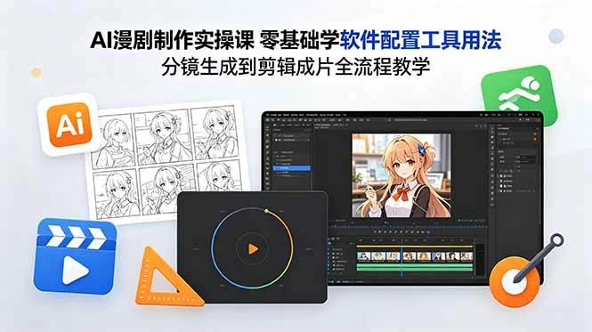 (18605期)AI漫剧制作实操课 零基础学软件配置工具用法 分镜生成到剪辑成片全流程教学 (18605期)AI漫剧制作实操课 零基础学软件配置工具用法 分镜生成到剪辑成片全流程教学