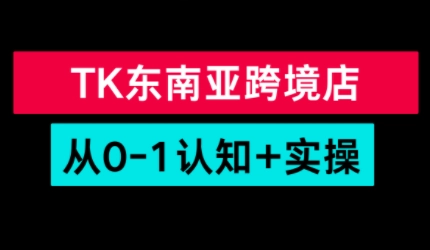 TikTok东南亚跨境从0-1认知实操课