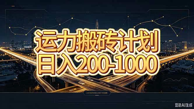 （20283期）运力搬砖，风口项目。当日收益稳定200-1000。 每天仅需一小时，新人轻松上手。
