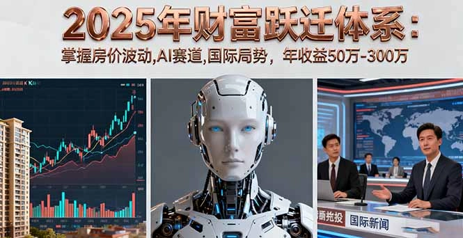2025年财富跃迁体系:掌握房价波动,AI赛道,国际局势,年收益50万-300万