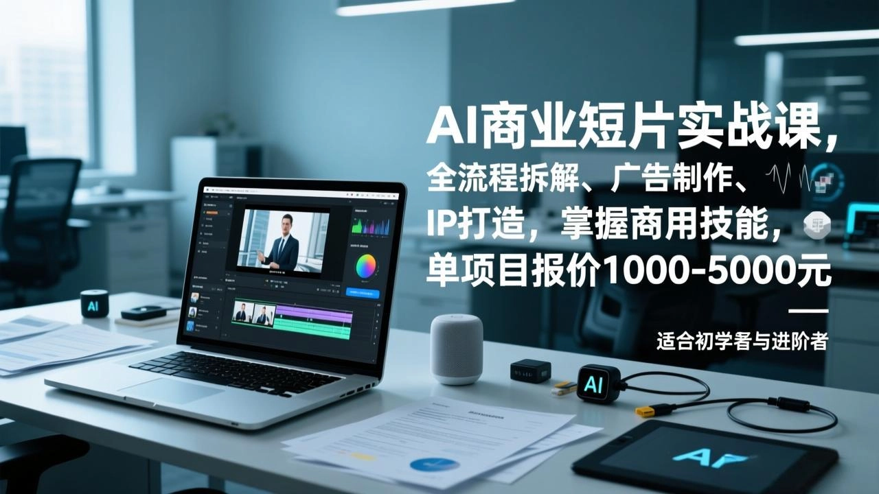 AI商业短片实战课,全流程拆解、广告制作、IP打造,掌握商用技能,单项目报价1000-5000元 AI商业短片实战课,全流程拆解、广告制作、IP打造,掌握商用技能,单项目报价1000-5000元