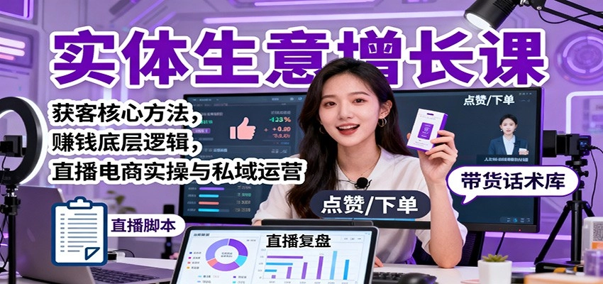 图片[1]客创社区-专注互联网轻资产资源整合与分享实体生意增长课：获客核心方法，赚钱底层逻辑，直播电商实操与私域运营客创社区-专注互联网轻资产资源整合与分享客创社区-专注互联网轻资产资源整合与分享