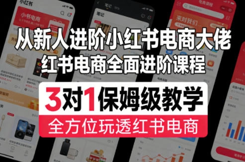 从新人进阶小红书电商大佬,红书电商全面进阶课程,3对1保姆级教学,全方位玩透红书电商 从新人进阶小红书电商大佬,红书电商全面进阶课程,3对1保姆级教学,全方位玩透红书电商