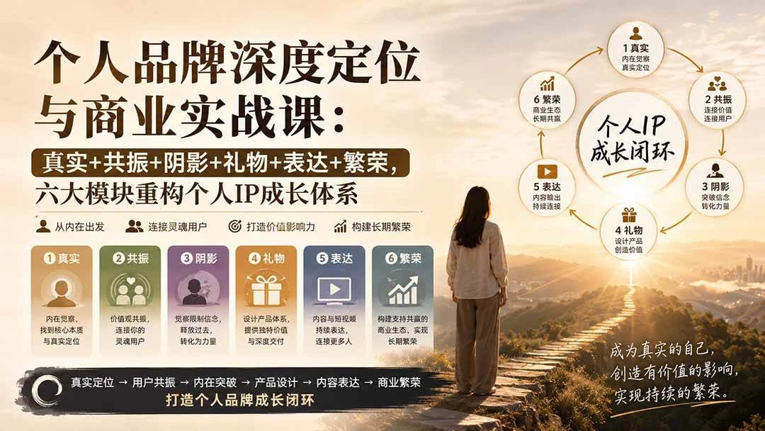 (20140期)个人品牌深度定位与商业实战课:真实+共振+阴影+礼物+表达+繁荣,六大模块重构个人IP成长体系 (20140期)个人品牌深度定位与商业实战课:真实+共振+阴影+礼物+表达+繁荣,六大模块重构个人IP成长体系