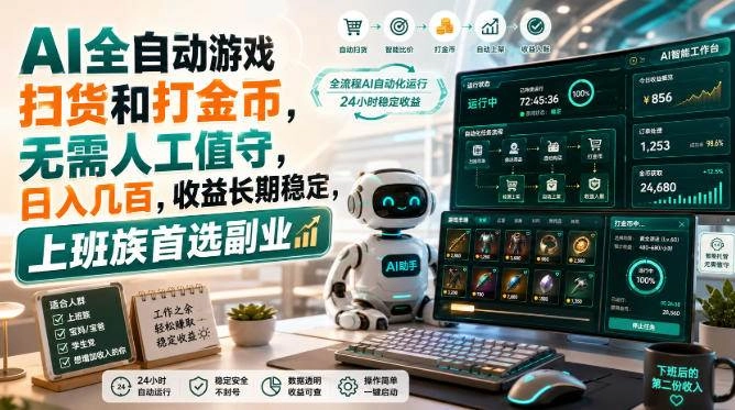 (20090期)AI全自动游戏皮肤扫货和打金币,日入几百,内部方法大揭秘,0门槛! (20090期)AI全自动游戏皮肤扫货和打金币,日入几百,内部方法大揭秘,0门槛!