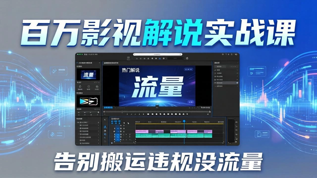 百万影视解说实战课:告别搬运违规没流量,AI文案+配音+剪映,做出能上热门的解说视频 百万影视解说实战课:告别搬运违规没流量,AI文案+配音+剪映,做出能上热门的解说视频