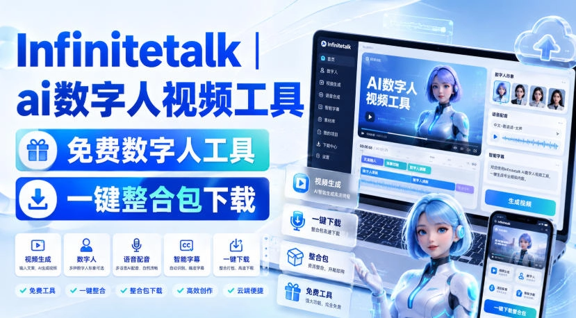 Infinitetalk丨ai数字人视频工具,免费数字人工具,一键整合包下载 Infinitetalk丨ai数字人视频工具,免费数字人工具,一键整合包下载