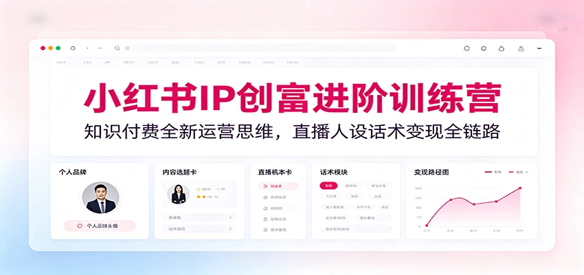小红书IP创富进阶训练营:知识付费全新运营思维,直播人设话术变现全链路 小红书IP创富进阶训练营:知识付费全新运营思维,直播人设话术变现全链路