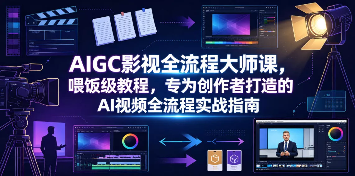 AIGC影视全流程大师课，喂饭级教程，专为创作者打造的AI视频全流程实战指南