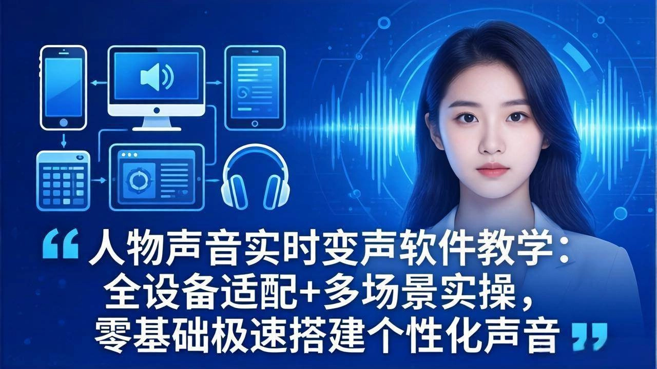 (18120期)人物声音实时变声软件教学:全设备适配+多场景实操,零基础极速搭建个性化声音 (18120期)人物声音实时变声软件教学:全设备适配+多场景实操,零基础极速搭建个性化声音