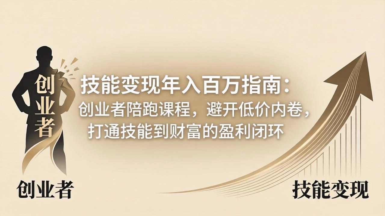技能变现年入百万指南:创业者陪跑课程,避开低价内卷,打通技能到财富的盈利闭环 技能变现年入百万指南:创业者陪跑课程,避开低价内卷,打通技能到财富的盈利闭环