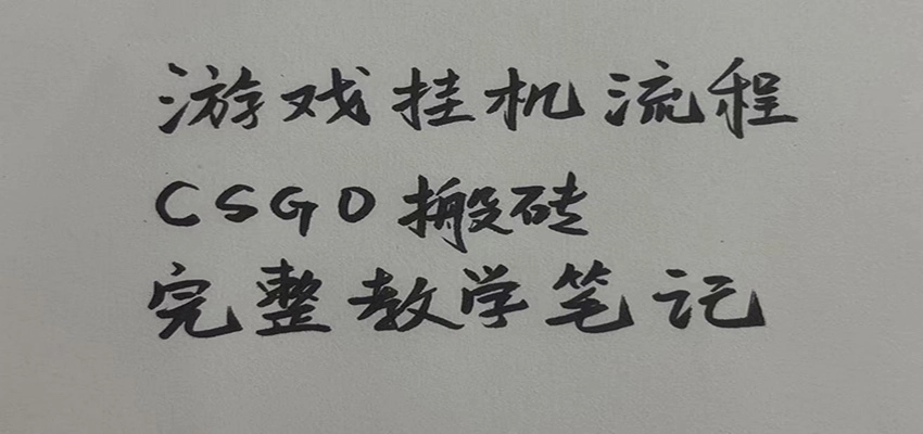 游戏挂机全流程笔记分享,CSGO游戏搬砖,小白看了当天学会见收益 游戏挂机全流程笔记分享,CSGO游戏搬砖,小白看了当天学会见收益