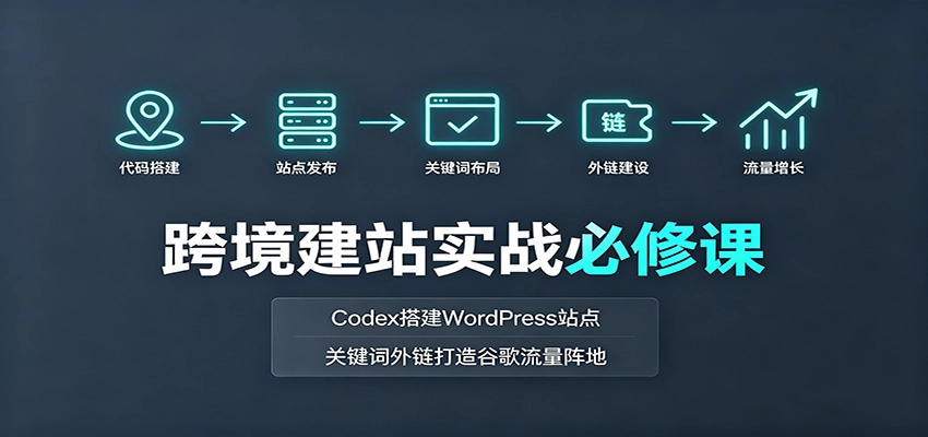 跨境建站实战必修课:Codex搭建WordPress站点,关键词外链打造谷歌流量阵地 跨境建站实战必修课:Codex搭建WordPress站点,关键词外链打造谷歌流量阵地