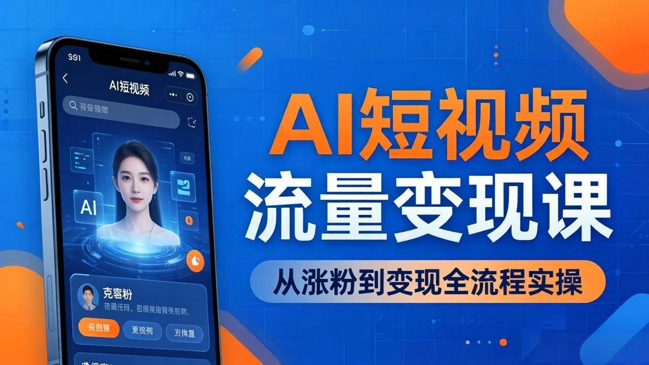 (17939期)AI短视频流量变现课:一部手机玩转数字人克隆+爆款制作,从涨粉到变现全流程实操 (17939期)AI短视频流量变现课:一部手机玩转数字人克隆+爆款制作,从涨粉到变现全流程实操