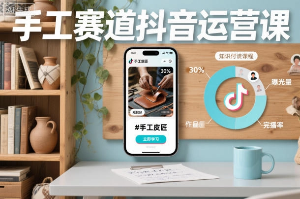 手工赛道抖音运营课，手工赛道流量运营