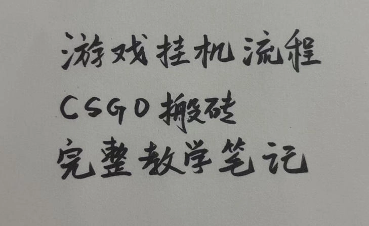 游戏挂G全流程笔记分享，CSGO游戏搬砖，小白看了当天学会见收益【揭秘】