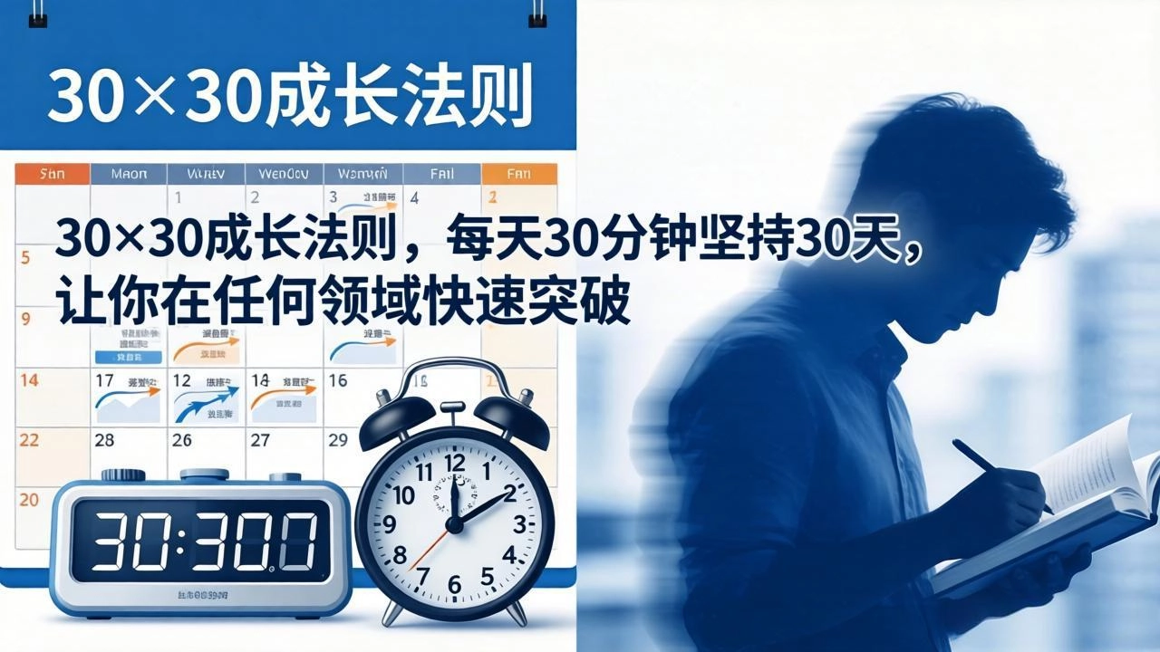付费文章：30×30成长法则，每天30分钟坚持30天，让你在任何领域快速突破