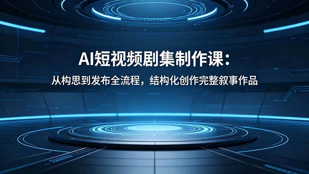 (18414期)AI短视频剧集制作课:从构思到发布全流程,结构化创作完整叙事作品 (18414期)AI短视频剧集制作课:从构思到发布全流程,结构化创作完整叙事作品