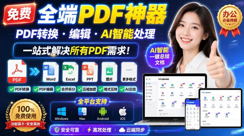 (20183期)免费全端PDF神器,PDF转换·编辑·AI智能处理,一站式解决所有PDF需求! (20183期)免费全端PDF神器,PDF转换·编辑·AI智能处理,一站式解决所有PDF需求!