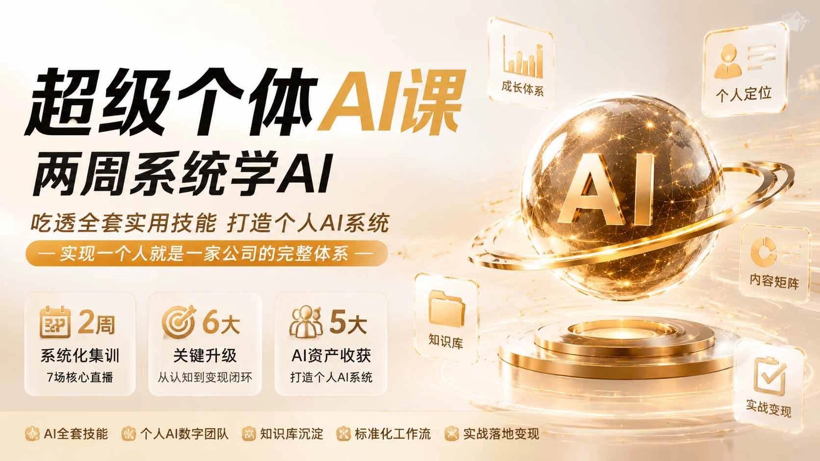 (20034期)超级个体AI课 两周系统学AI;吃透全套实用技能打造个人AI系统,实现一个人就是一家公司的完整体系(更新0823) (20034期)超级个体AI课 两周系统学AI;吃透全套实用技能打造个人AI系统,实现一个人就是一家公司的完整体系(更新0823)