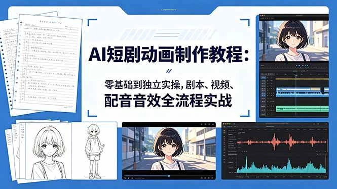 (18351期)AI短剧动画制作教程:零基础到独立实操,剧本、视频、配音音效全流程实战 (18351期)AI短剧动画制作教程:零基础到独立实操,剧本、视频、配音音效全流程实战