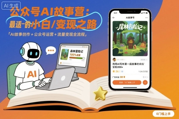 公众号ai故事营,最适合小白的自媒体变现之路