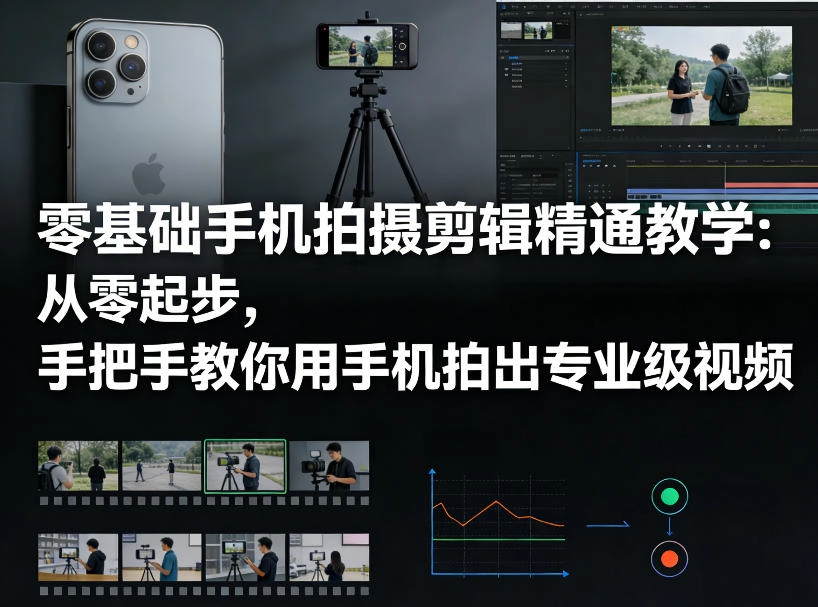 零基础手机拍摄剪辑精通教学:从零起步,手把手教你用手机拍出专业级视频 零基础手机拍摄剪辑精通教学:从零起步,手把手教你用手机拍出专业级视频