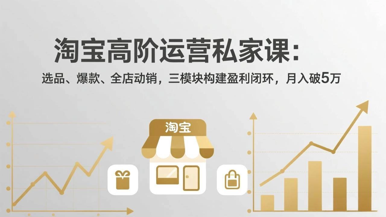 (18095期)淘宝高阶运营私家课(更新26年4月18):选品、爆款、全店动销,三模块构建盈利闭环,月入破5万 (18095期)淘宝高阶运营私家课(更新26年4月18):选品、爆款、全店动销,三模块构建盈利闭环,月入破5万