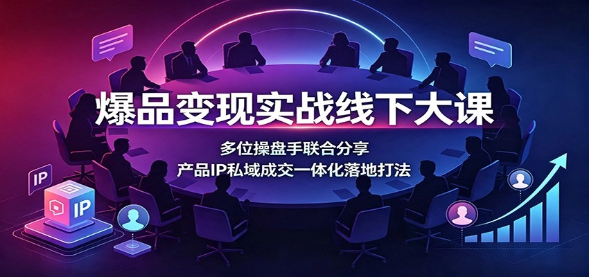爆品变现实战线下大课:多位操盘手联合分享,产品IP私域成交一体化落地打法 爆品变现实战线下大课:多位操盘手联合分享,产品IP私域成交一体化落地打法