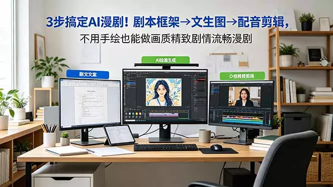 3步搞定AI漫剧！剧本框架→文生图→配音剪辑，不用手绘也能做画质精致剧情流畅漫剧