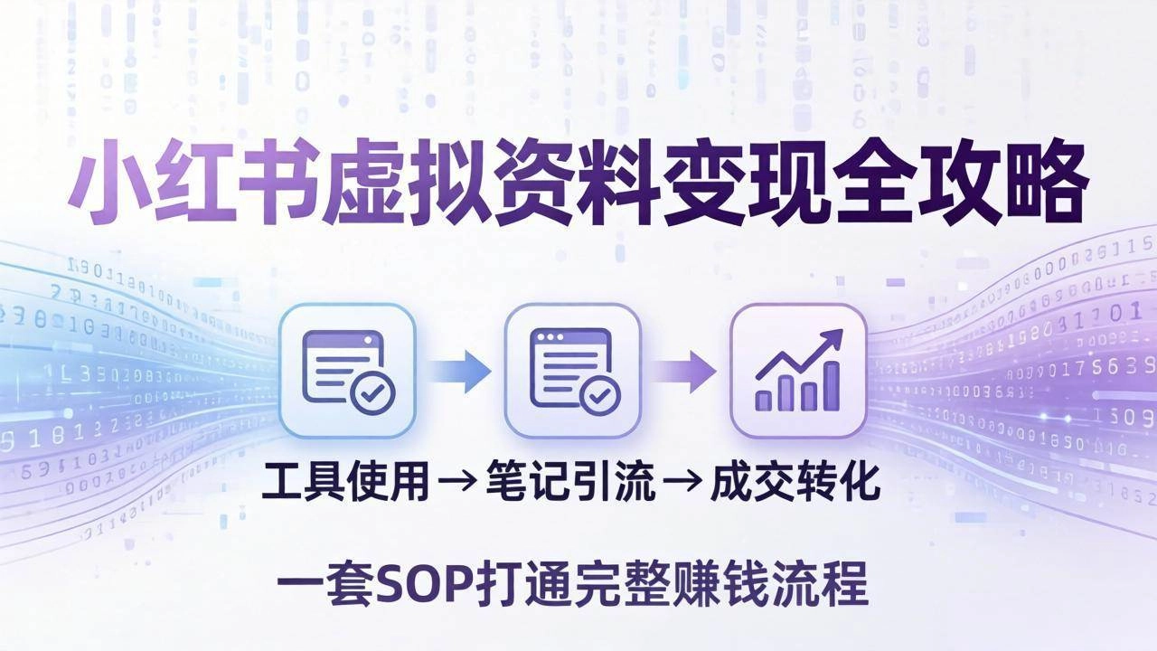 (17801期)小红书虚拟资料变现全攻略:从工具使用到笔记引流成交,一套 SOP 打通完整赚钱流程 (17801期)小红书虚拟资料变现全攻略:从工具使用到笔记引流成交,一套 SOP 打通完整赚钱流程