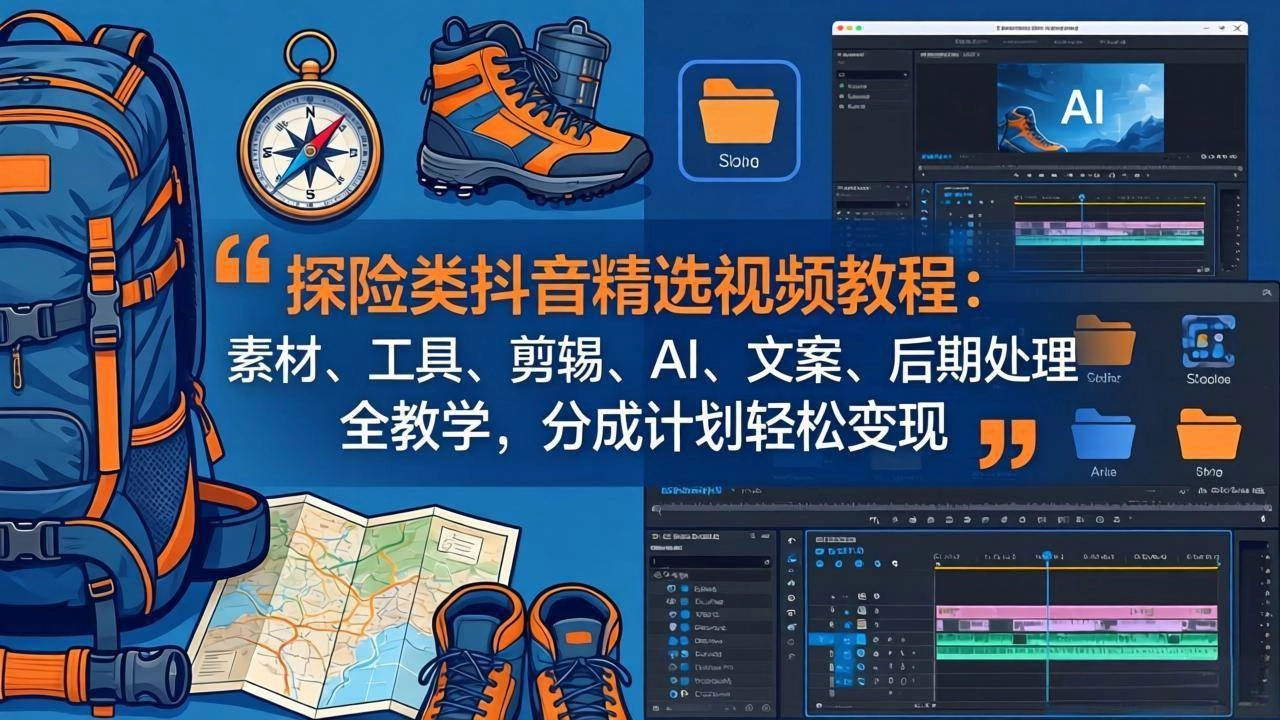 (17994期)探险类抖音精选视频教程:素材、工具、剪辑、AI、文案、后期处理全教学,分成计划轻松变现 (17994期)探险类抖音精选视频教程:素材、工具、剪辑、AI、文案、后期处理全教学,分成计划轻松变现