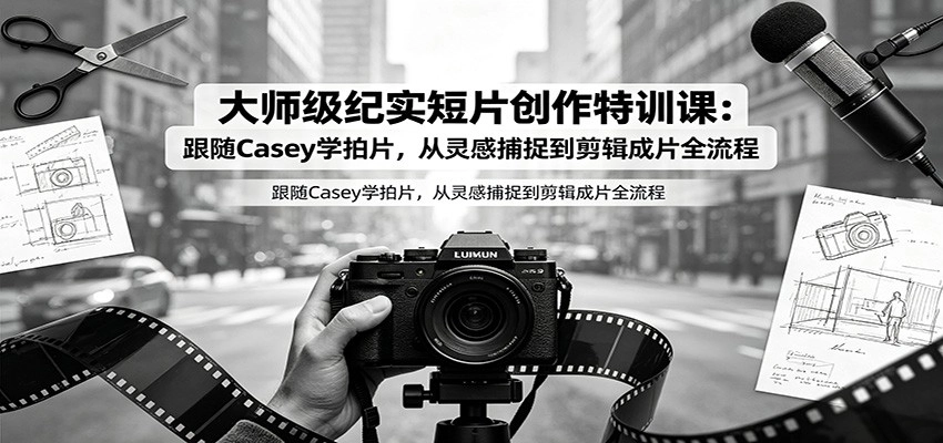大师级纪实短片创作特训课:跟随Casey学拍片,从灵感捕捉到剪辑成片全流程 大师级纪实短片创作特训课:跟随Casey学拍片,从灵感捕捉到剪辑成片全流程