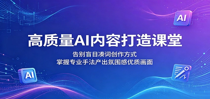高质量AI内容打造课堂:告别盲目凑词创作方式,掌握专业手法产出氛围感优质画面 高质量AI内容打造课堂:告别盲目凑词创作方式,掌握专业手法产出氛围感优质画面