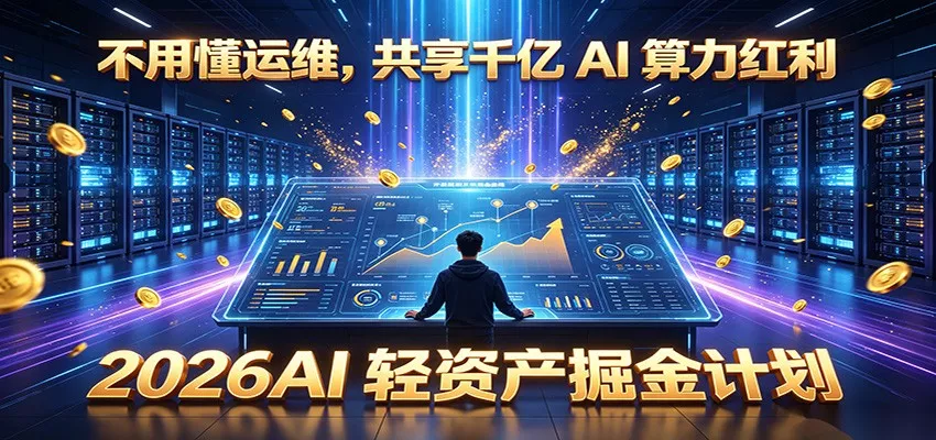 不用懂运维,共享千亿 AI 算力红利,2026AI 轻资产掘金计划 不用懂运维,共享千亿 AI 算力红利,2026AI 轻资产掘金计划