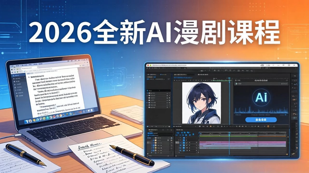 2026全新AI漫剧课程:覆盖创作全链路,教你写作分镜剪辑配音一站式打造漫剧作品 2026全新AI漫剧课程:覆盖创作全链路,教你写作分镜剪辑配音一站式打造漫剧作品