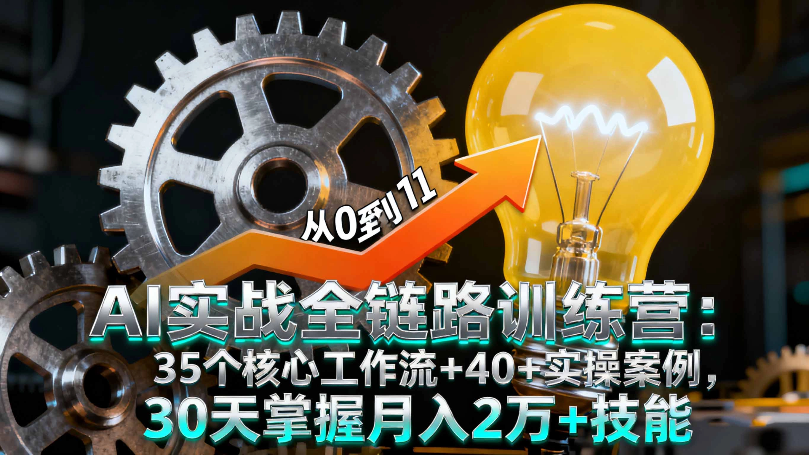 AI实战全链路训练营:35个核心工作流+40+实操案例,30天掌握月入2万+技能