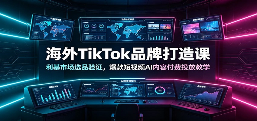 海外TikTok品牌打造课:利基市场选品验证,爆款短视频AI内容付费投放教学 海外TikTok品牌打造课:利基市场选品验证,爆款短视频AI内容付费投放教学