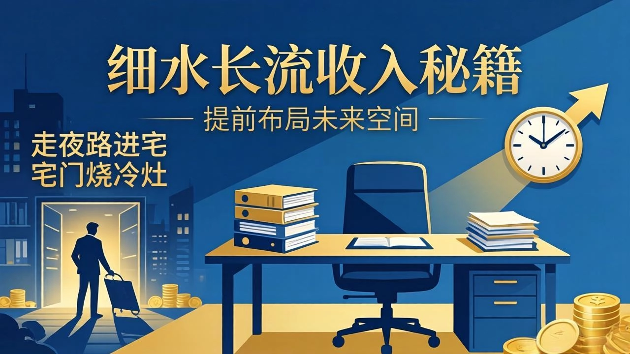 某付费文章：细水长流收入秘籍：走夜路进宅门烧冷灶，提前布局未来空间
