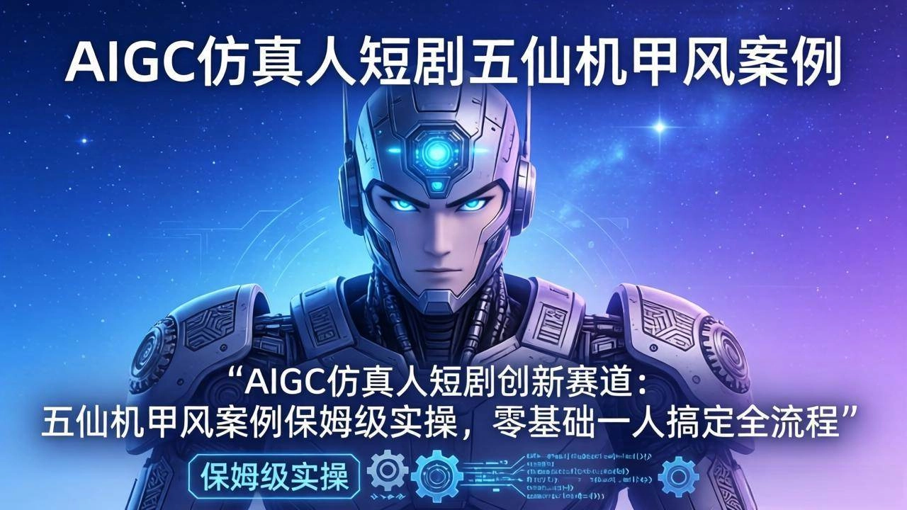 (17961期)AIGC仿真人短剧创新赛道:五仙机甲风案例保姆级实操,零基础一人搞定全流程 (17961期)AIGC仿真人短剧创新赛道:五仙机甲风案例保姆级实操,零基础一人搞定全流程