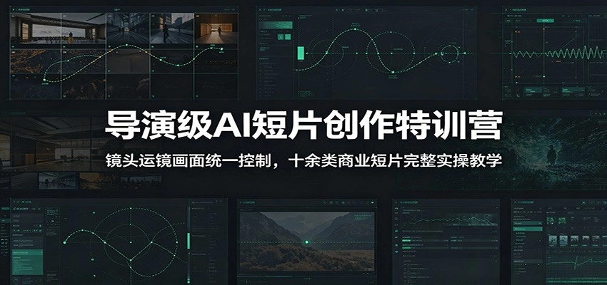导演级AI短片创作特训营：镜头运镜画面统一控制，十余类商业短片完整实操教学（更新）