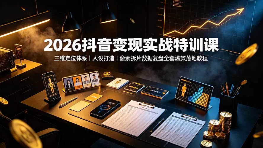 2026抖音变现实战特训课:三维定位体系|人设打造|像素拆片数据复盘全套爆款落地教程 2026抖音变现实战特训课:三维定位体系|人设打造|像素拆片数据复盘全套爆款落地教程