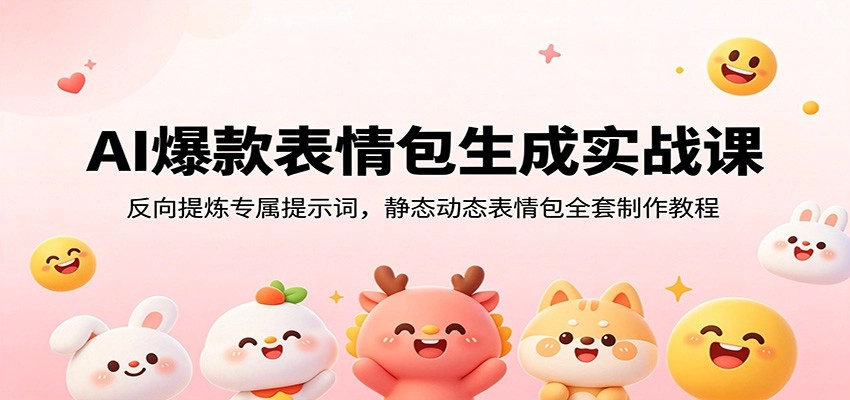 AI爆款表情包生成实战课:反向提炼专属提示词,静态动态表情包全套制作教程 AI爆款表情包生成实战课:反向提炼专属提示词,静态动态表情包全套制作教程