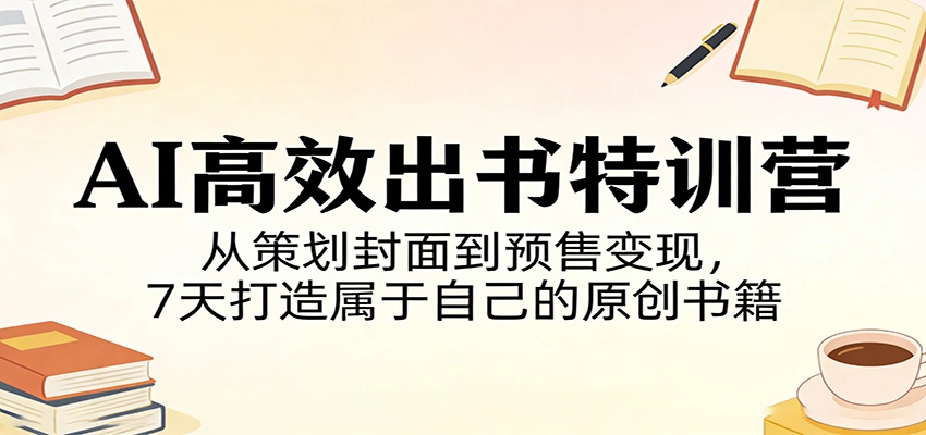 AI高效出书特训营：从策划封面到预售变现，7天打造属于自己的原创书籍