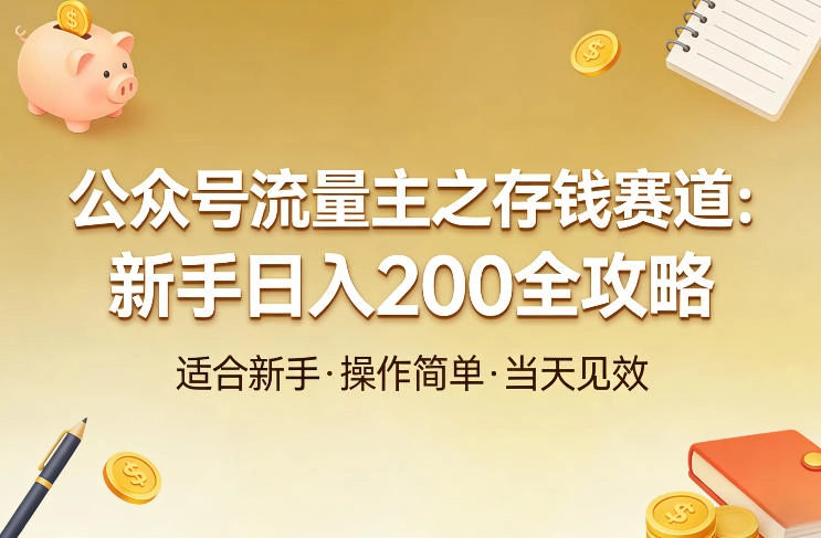 公众号流量主之存钱赛道,贴合当下需求,适合新手,一天收益2张 公众号流量主之存钱赛道,贴合当下需求,适合新手,一天收益2张